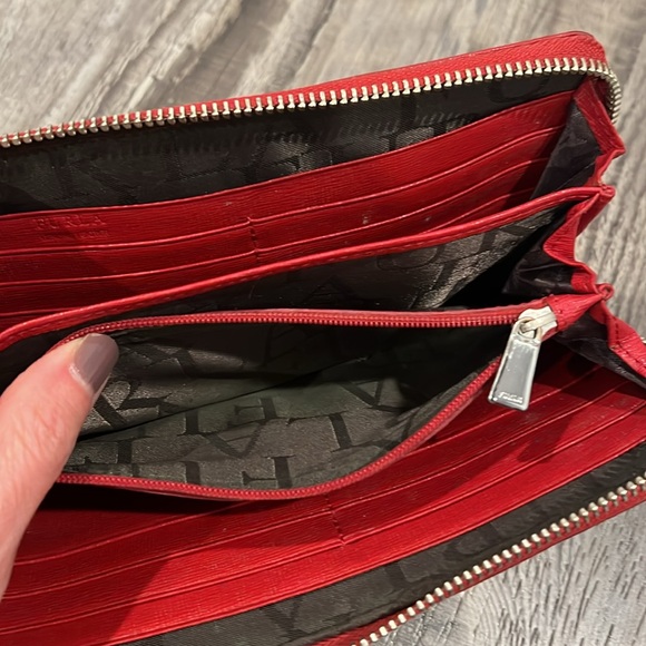 Furla Red Saffiano Leather Zip Around Wallet - Picture 12 of 16